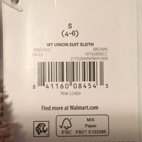 NWT Sloth Hooded Halloween/Cosplay/PJ’s Suit Size Small - Picture 5 of 9